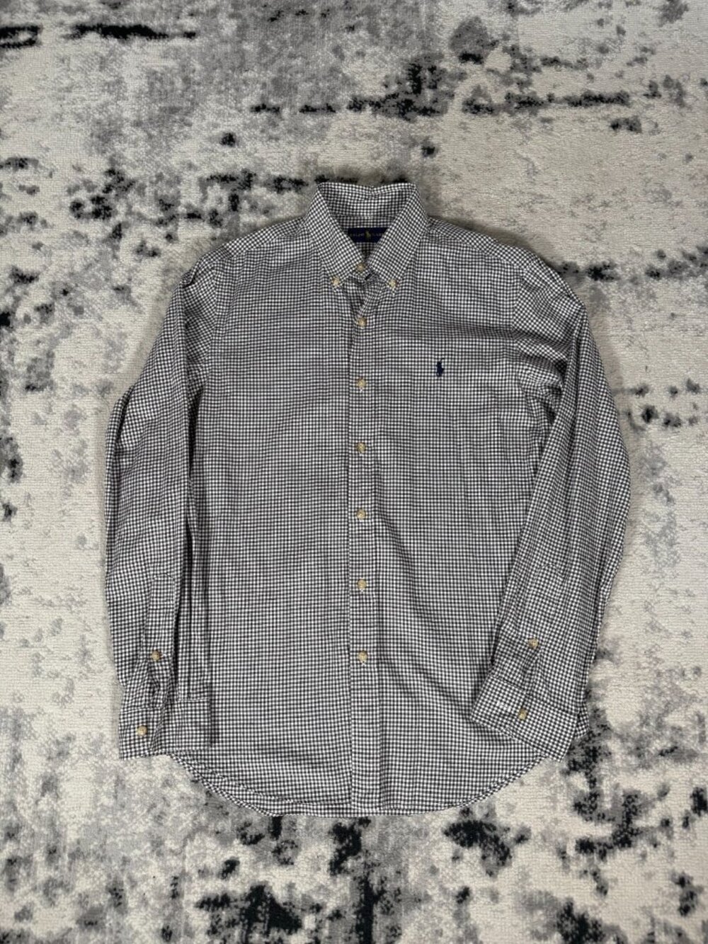 Vintage Polo Ralph Lauren Brown White Checkered Button-Up Shirt